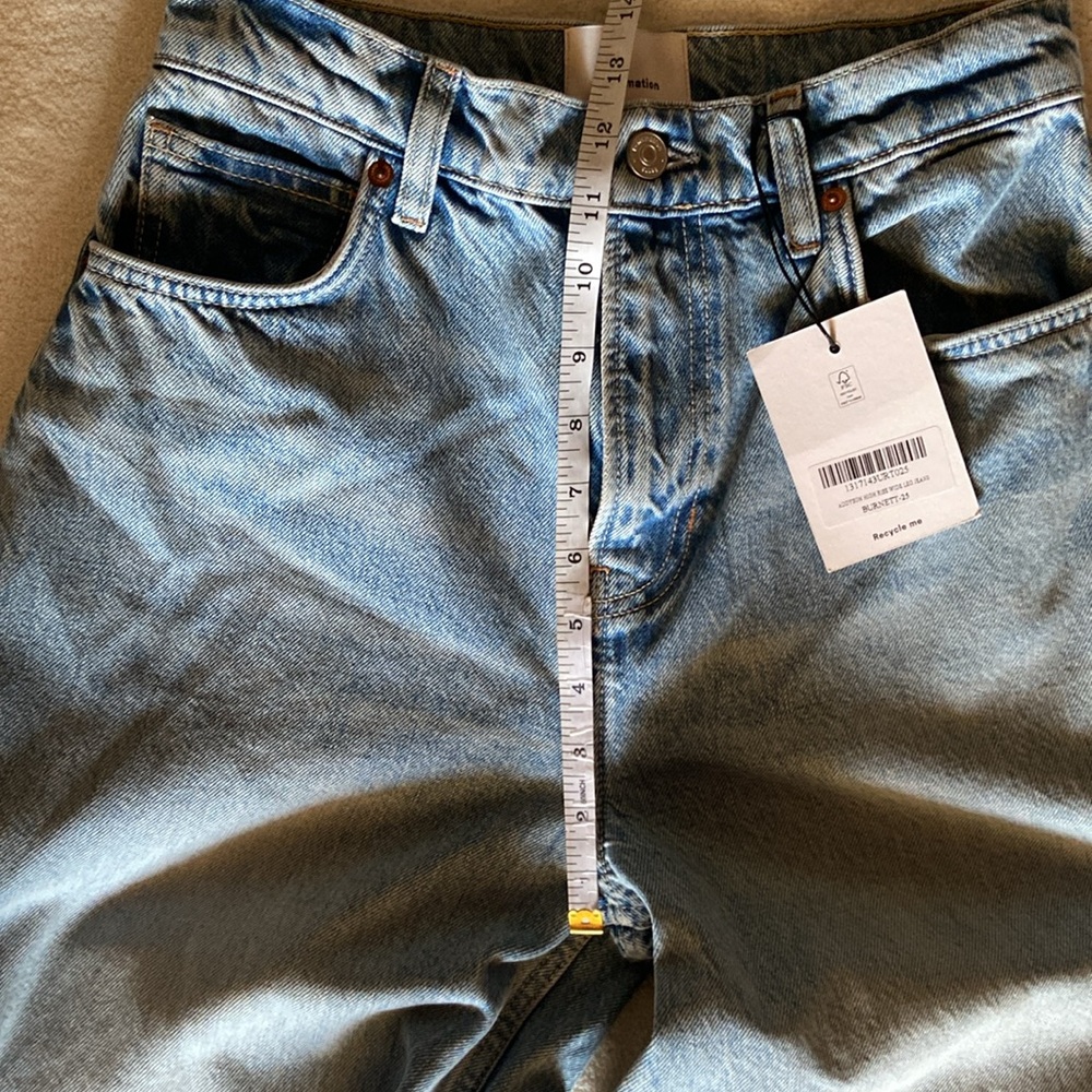 Reformation Addyson High Rise Wide Leg Jeans Burnett Wash Size 25 - Picture 8 of 10